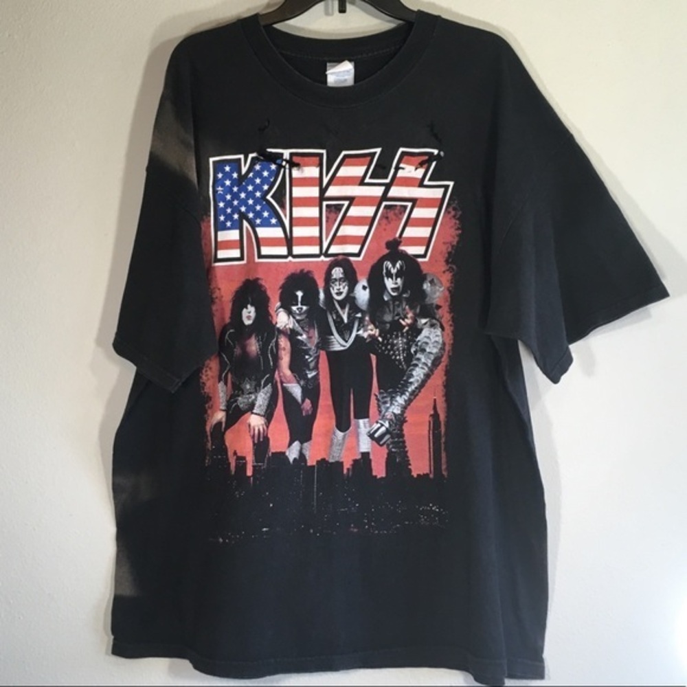 Vintage Kiss T Shirt Graphic Tour Oversized Metal